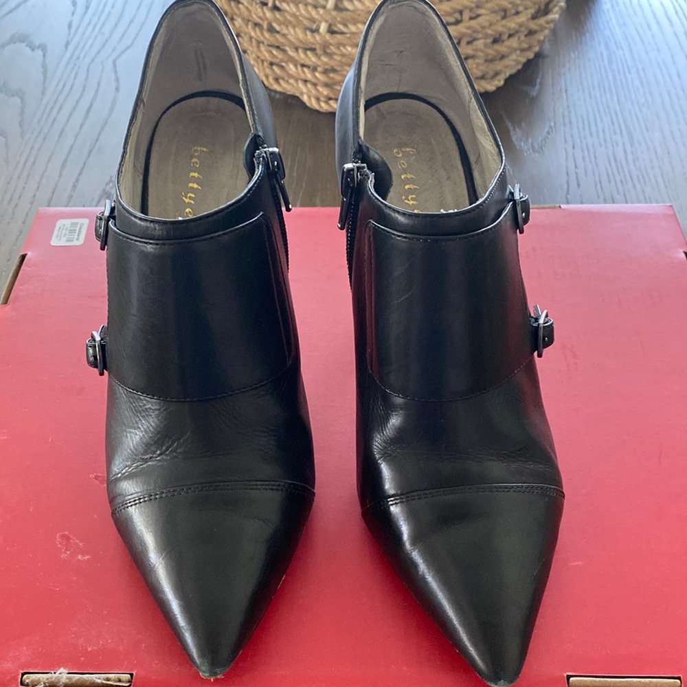 Bettye Mueller black 4 inch booties
